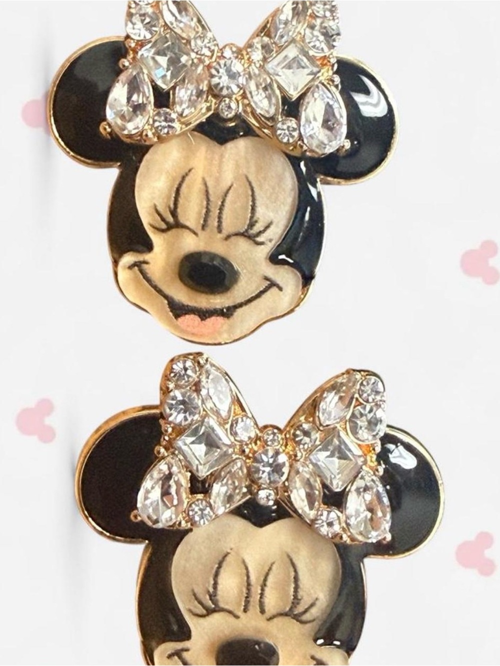 Disney x BaubleBar Minnie Mouse Crystal Bow Statement Stud Earrings